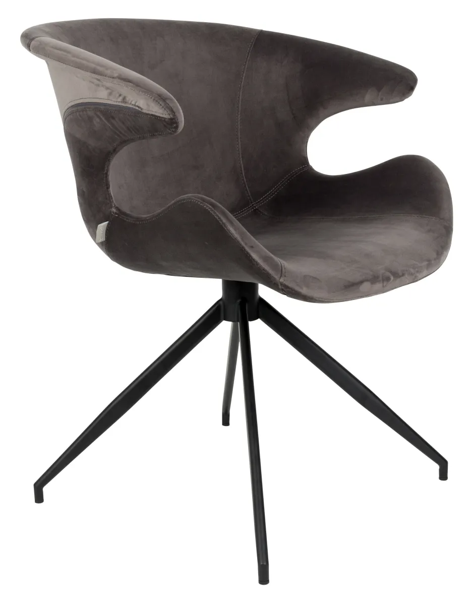 Zuiver Eetkamerstoel Mia Velvet* Eetkamerstoelen Velvet / Fluweel|Eetkamerstoelen Met Armleuning