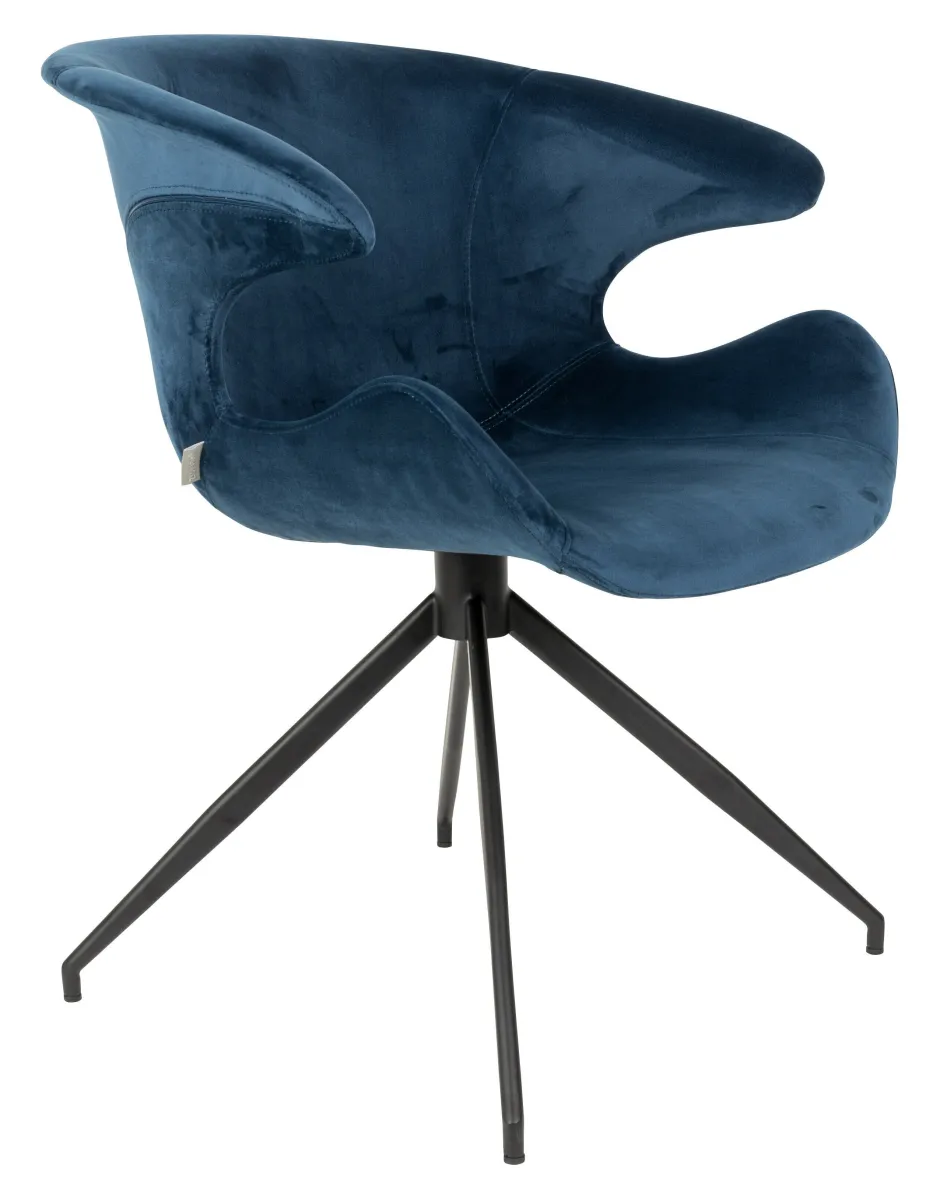Zuiver Eetkamerstoel Mia Velvet* Eetkamerstoelen Velvet / Fluweel|Eetkamerstoelen Met Armleuning
