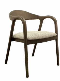 Richmond Interiors Eetkamerstoel Mihara Geweven stof en hout* Eetkamerstoelen Met Armleuning