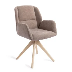 Jesper Home Eetkamerstoel Myoko Revolve Oak Bleach* Eetkamerstoelen Met Armleuning|Draaibare Eetkamerstoelen