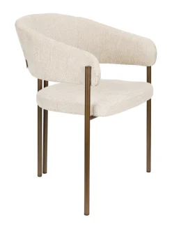 Dutchbone Eetkamerstoel Naida Bouclé* Eetkamerstoelen Bouclé / Teddy|Eetkamerstoelen Met Armleuning