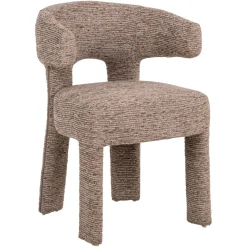 Richmond Interiors Eetkamerstoel Nerio Linear stof, kleur Mocca* Eetkamerstoelen Met Armleuning