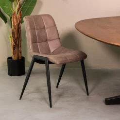 LABEL51 Eetkamerstoel Noor Micro Suede* Eetkamerstoelen Zonder Armleuning