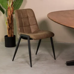 LABEL51 Eetkamerstoel Noor Micro Suede* Eetkamerstoelen Zonder Armleuning