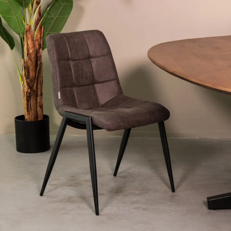 LABEL51 Eetkamerstoel Noor Micro Suede* Eetkamerstoelen Zonder Armleuning