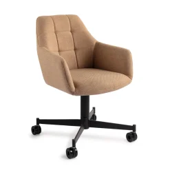 Jesper Home Eetkamerstoel Noto Caster Black* Beige Eetkamerstoelen|Eetkamerstoelen Met Armleuning