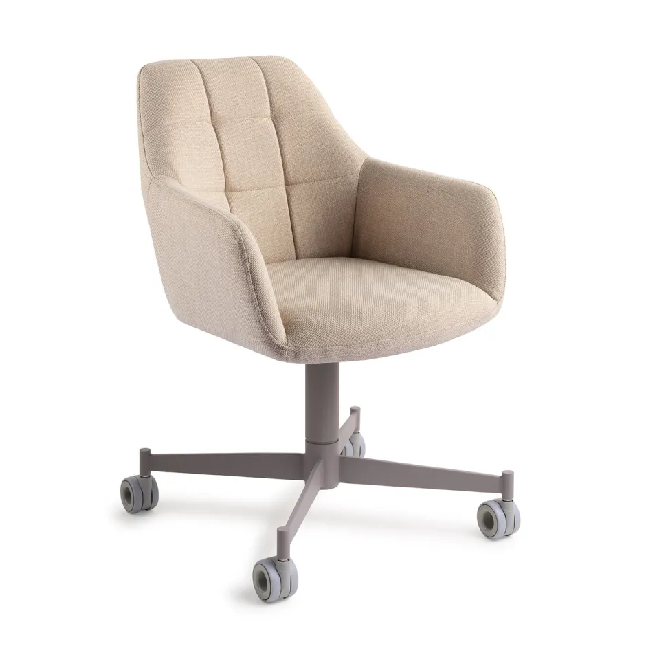 Jesper Home Eetkamerstoel Noto Caster Grey* Beige Eetkamerstoelen|Eetkamerstoelen Met Armleuning