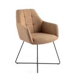 Jesper Home Eetkamerstoel Noto Cross Black* Beige Eetkamerstoelen|Eetkamerstoelen Met Armleuning