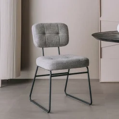 Tower Living Eetkamerstoel Padola Bouclé* Eetkamerstoelen Bouclé / Teddy|Eetkamerstoelen Zonder Armleuning
