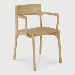 Ethnicraft Eetkamerstoel PI Geolied Eikenhout* Eetkamerstoelen Met Armleuning