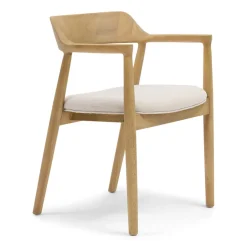 Rivièra Maison Eetkamerstoel Puglia Eikenhout en stof* Eetkamerstoelen Met Armleuning