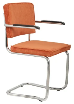 Zuiver Eetkamerstoel Ridge Met armleuning, Kink, Ribstof* Eetkamerstoelen Met Armleuning