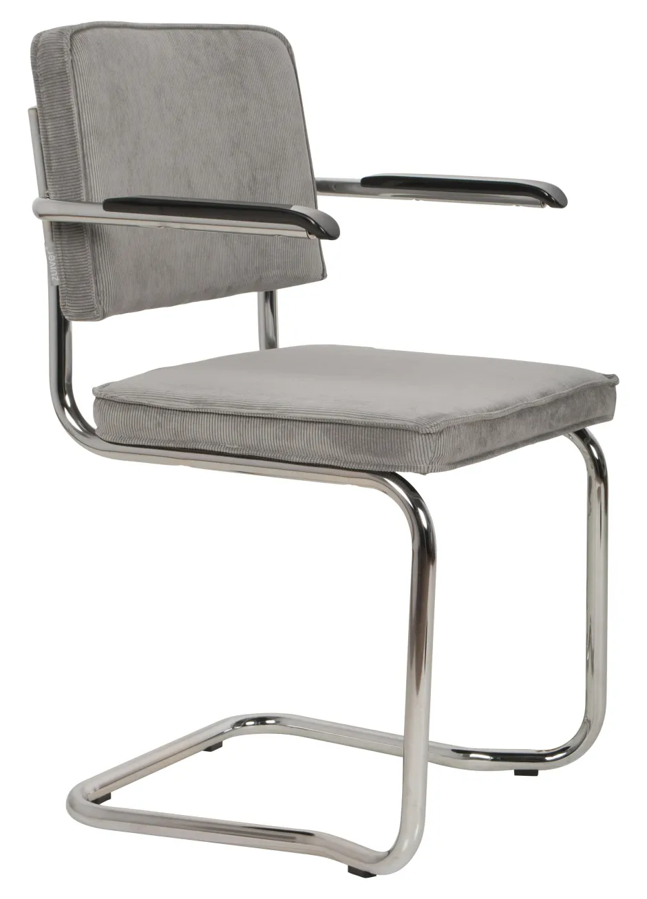 Zuiver Eetkamerstoel Ridge Met armleuning, Kink, Ribstof* Eetkamerstoelen Met Armleuning
