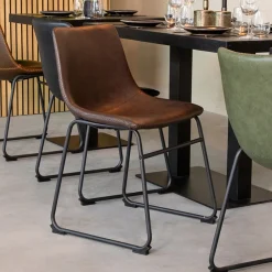 LABEL51 Eetkamerstoel Risto Lederlook* Eetkamerstoelen Met Leer Of Kunstleer|Eetkamerstoelen Zonder Armleuning