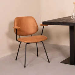 LABEL51 Eetkamerstoel Rivano Microsuede* Eetkamerstoelen Met Armleuning