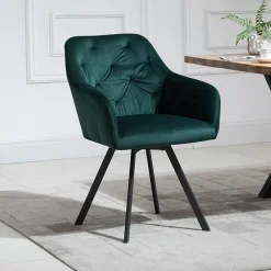 Artistiq Living Eetkamerstoel Romeo Velvet, Draaibaar* Eetkamerstoelen Velvet / Fluweel|Eetkamerstoelen Met Armleuning