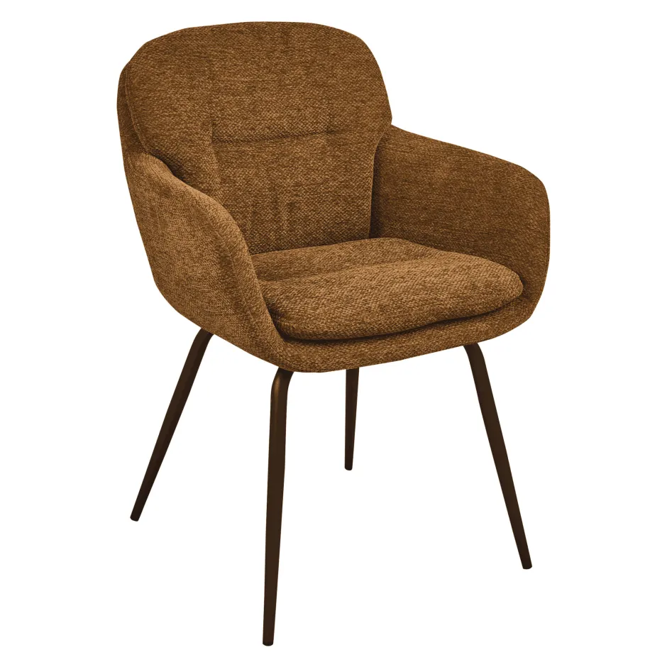 WOOOD Eetkamerstoel Runa Chenille* Eetkamerstoelen Met Armleuning
