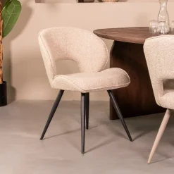 LABEL51 Eetkamerstoel Sakura Bouclé, kleur* Eetkamerstoelen Bouclé / Teddy|Eetkamerstoelen Zonder Armleuning