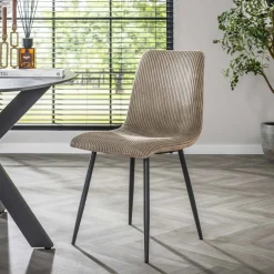 LifestyleFurn Eetkamerstoel Salim Rib* Eetkamerstoelen Zonder Armleuning
