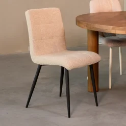 LABEL51 Eetkamerstoel Sam Bouclé* Eetkamerstoelen Bouclé / Teddy|Eetkamerstoelen Zonder Armleuning