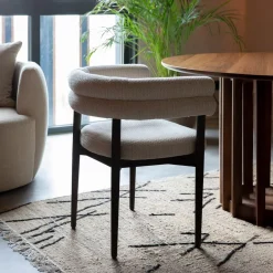 Dutchbone Eetkamerstoel Sela Geweven stof, kleur* Eetkamerstoelen Met Armleuning