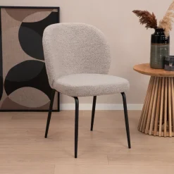 Sohome Eetkamerstoel Sophia Bouclé* Beige Eetkamerstoelen|Eetkamerstoelen Bouclé / Teddy