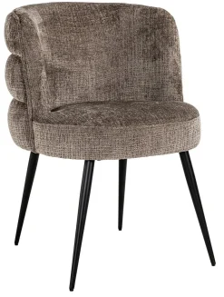 Richmond Interiors Eetkamerstoel Stella Chenille* Chenille Eetkamerstoelen|Beige Eetkamerstoelen