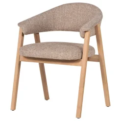 WOOOD Eetkamerstoel Tunar Geweven stof en eikenhout* Eetkamerstoelen Met Armleuning