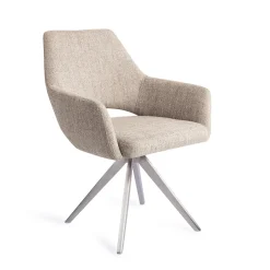 Jesper Home Eetkamerstoel Yanai Turn Steel, Draaibaar* Beige Eetkamerstoelen|Draaibare Eetkamerstoelen