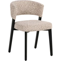 Richmond Interiors Eetkamerstoel Zeno Leopard stof, kleur* Beige Eetkamerstoelen