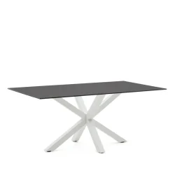 Kave Home Eettafel Argo Glas, 180 x 100cm, kleur /Wit* Rechte Eettafel