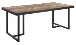 DTP Home Eettafel Criss Cross Visgraat, Hout en staal* Rechte Eettafel