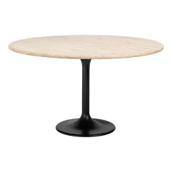 Richmond Interiors Eettafel Hampton Travertin,140cm* Travertin Eettafel|Ronde Eettafel