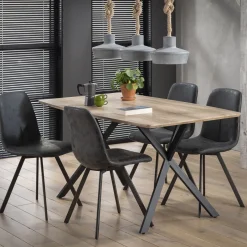 LifestyleFurn Eettafel Lakia 3D-eikenlook, kleur naturel* Rechte Eettafel