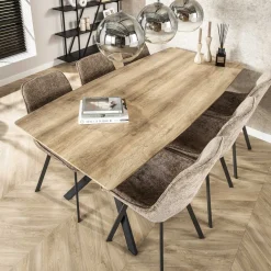 LifestyleFurn Eettafel Lakia 3D-eikenlook, kleur naturel* Rechte Eettafel
