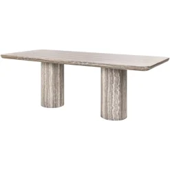 Richmond Interiors Eettafel Nebula Marmer en travertinlook, 225 x 100cm* Travertin Eettafel|Rechte Eettafel