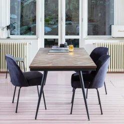 WOOOD Eettafel Rhombic Teakhout* Rechte Eettafel