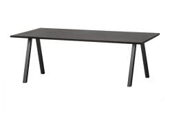 WOOOD Eettafel Tablo Eiken, Met 2-standen poot, kleur Blacknight* Rechte Eettafel