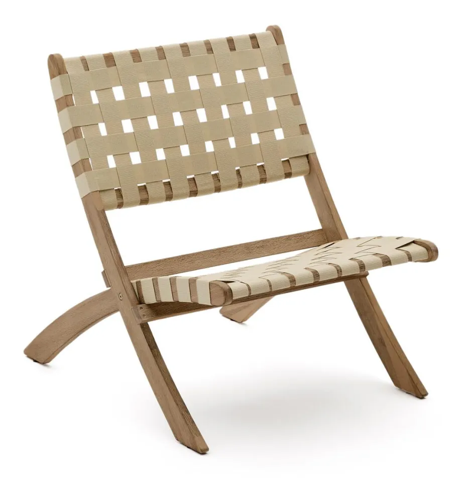 Kave Home Fauteuil Chabeli Acaciahout* Loungestoelen