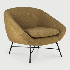 Ethnicraft Fauteuil Barrow Structuurstof* Fauteuil Stof / Textiel