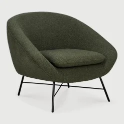 Ethnicraft Fauteuil Barrow Structuurstof* Fauteuil Stof / Textiel