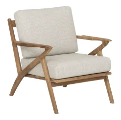 MUST Living Fauteuil Charles Teakhout en stof* Fauteuil Stof / Textiel