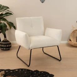 Tower Living Fauteuil Dante Teddy* Fauteuil Stof / Textiel|Fauteuil Bouclé / Teddy