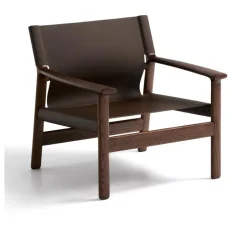 Kave Home Fauteuil Jan Leder en essenhout* Fauteuil Leer / Kunstleer
