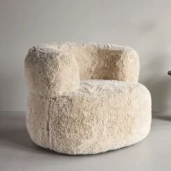 Nohr Fauteuil Kyanne Fake fur, kleur Off White* Fauteuil Stof / Textiel|Fauteuil Bouclé / Teddy