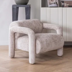 WOOOD Fauteuil Lenny Structure Velvet* Fauteuil Stof / Textiel|Fauteuil Velvet / Fluweel