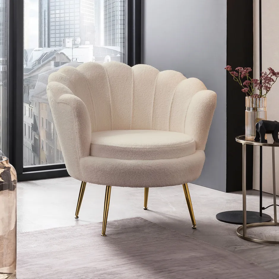 Artistiq Living Fauteuil Lizzy Bouclé* Fauteuil Stof / Textiel|Fauteuil Bouclé / Teddy