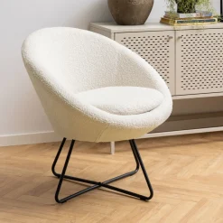 Bendt Fauteuil Lærke Teddy, kleur* Fauteuil Stof / Textiel|Fauteuil Bouclé / Teddy