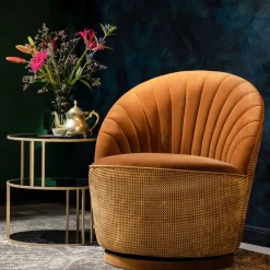 Dutchbone Fauteuil Madison* Fauteuil Stof / Textiel|Fauteuil Velvet / Fluweel