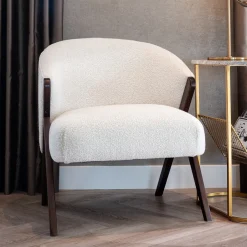 Richmond Interiors Fauteuil Mia Bouclé, kleur* Fauteuil Stof / Textiel|Fauteuil Bouclé / Teddy